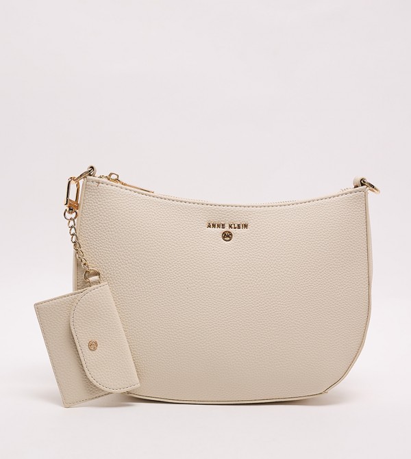 Textured Zippered Shoulder Bag