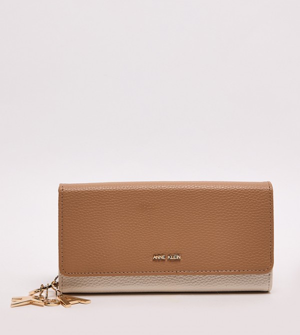 Color Block Flap Long Wallet