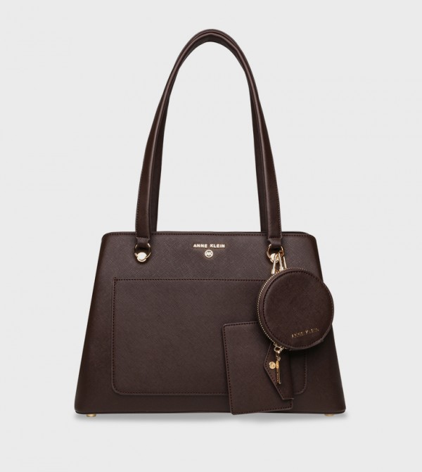 Textured Shoulder Bag with Coin Pouch