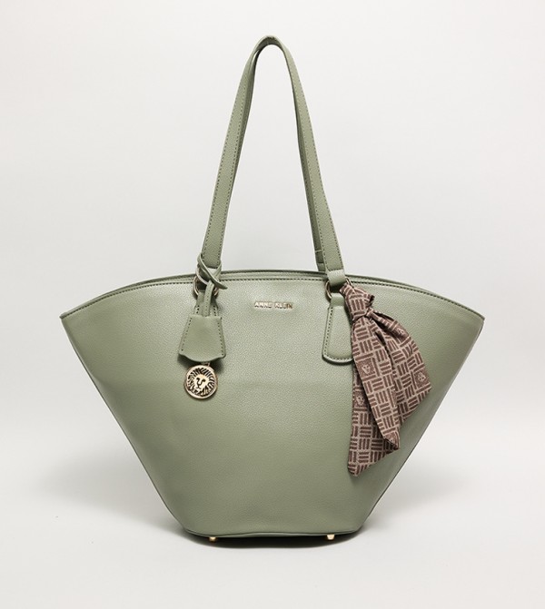 Textured Bucket Bag with Scarf Detail