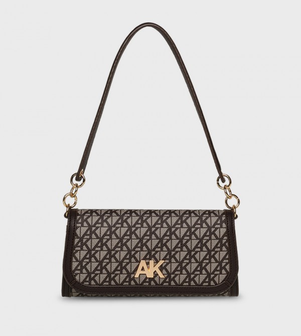 Monogram Patterned Flap Shoulder Bag