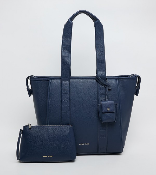 Textured Zippered Tote Bag Set