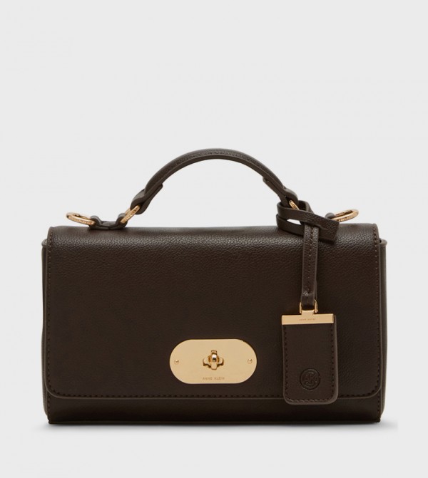 Textured Twist-Lock Top Handle Bag
