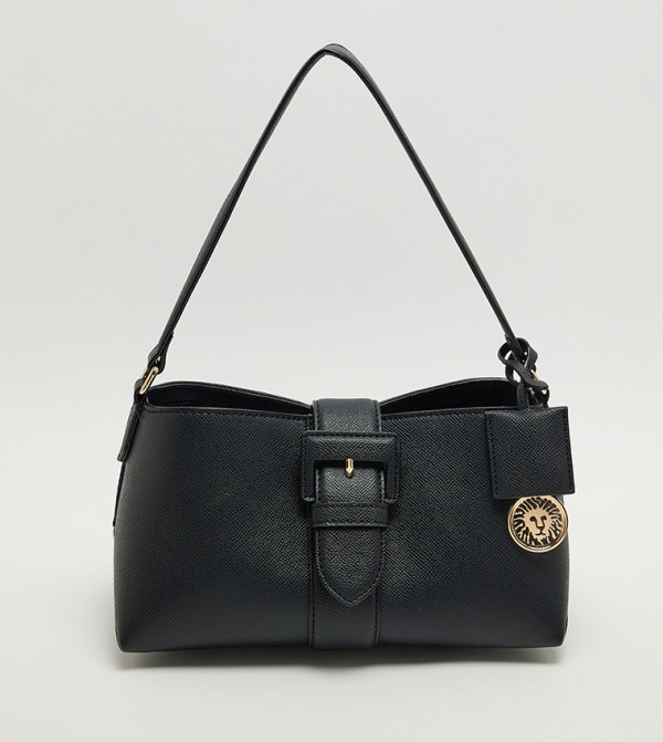 Textured Buckle Detail Shoulder Bag