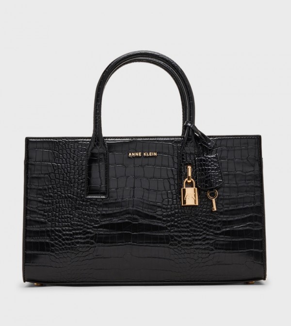 Croc Textured Zippered Tote Bag