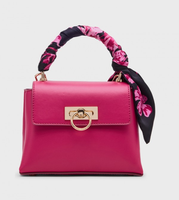 Scarf Detail Top Handle Bag