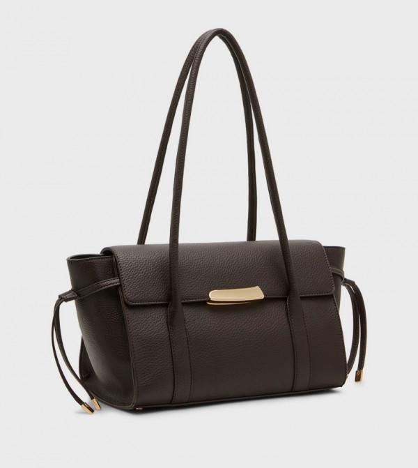 Textured Drawstring Tote Bag