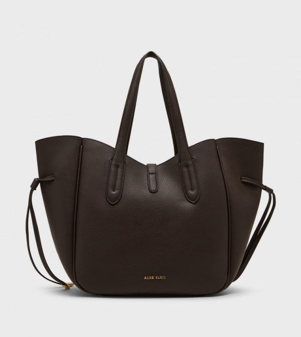 Textured Drawstring Tote Bag