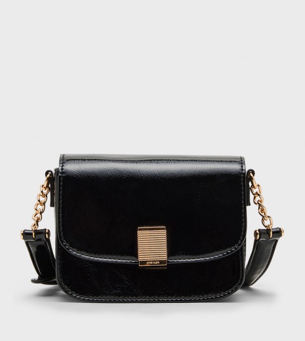 Glossy Flap Crossbody Bag