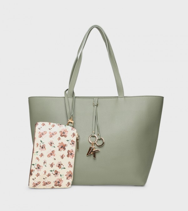 Textured Tote Bag with Purse