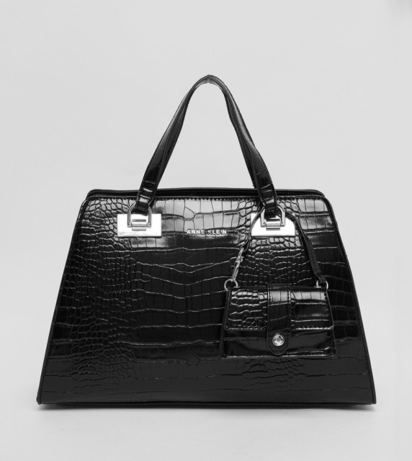 SANDY-C Textured Satchel Bag with Coin Pouch