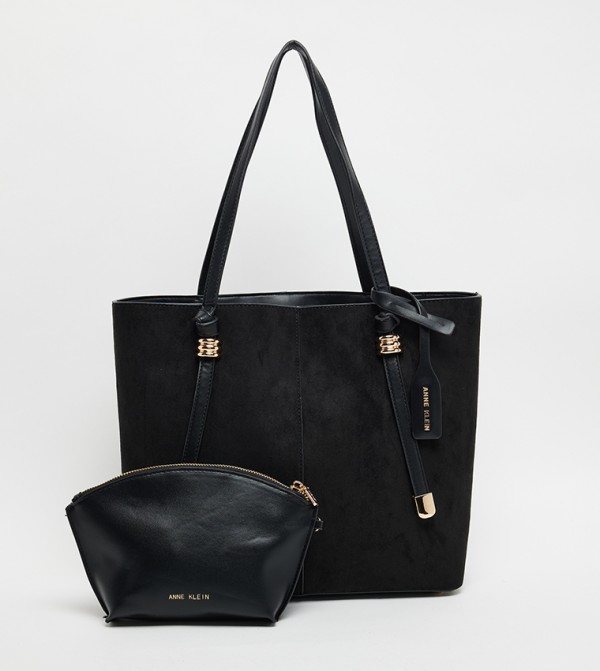 Textured Tote Bag with Pouch