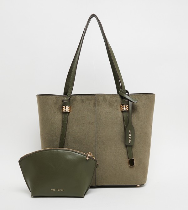 Textured Tote Bag with Pouch