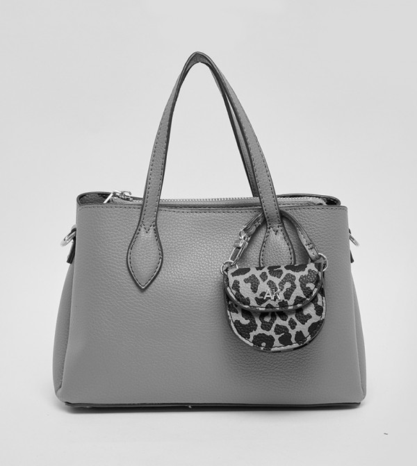 Textured Satchel Bag with Coin Pouch