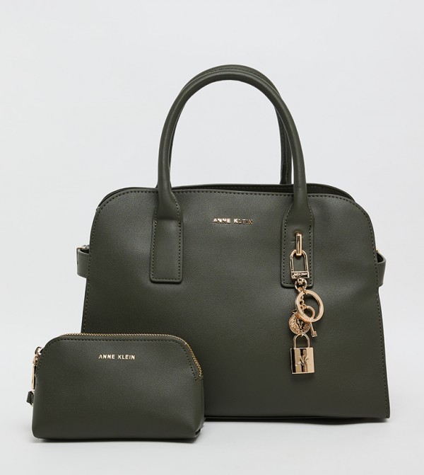 Logo Detail Snap Closure Satchel Bag Set