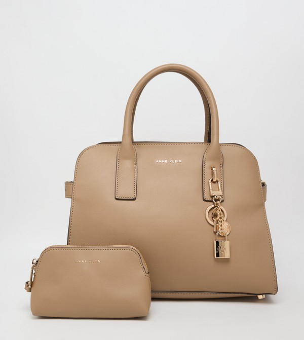 Logo Detail Snap Closure Satchel Bag Set