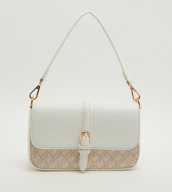 Monogram Patterned Flap Shoulder Bag