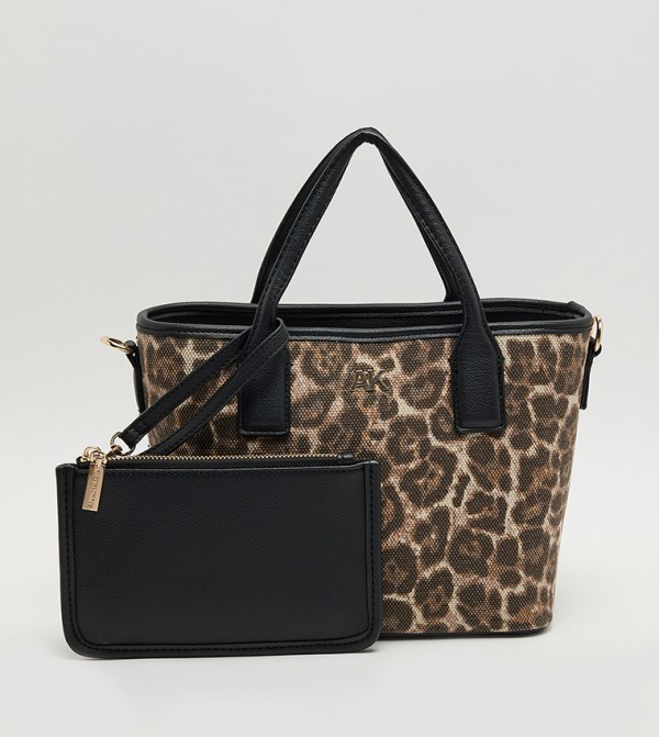 طقم شنط ساتشل نسائية بطبعة فهد 