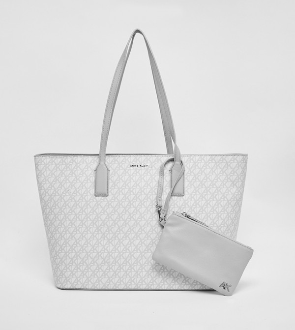 Textured Tote Bag with Coin Pouch