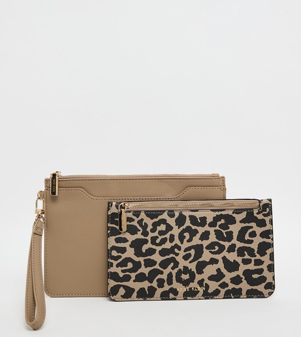2-Piece Leopard Print Wallet Set