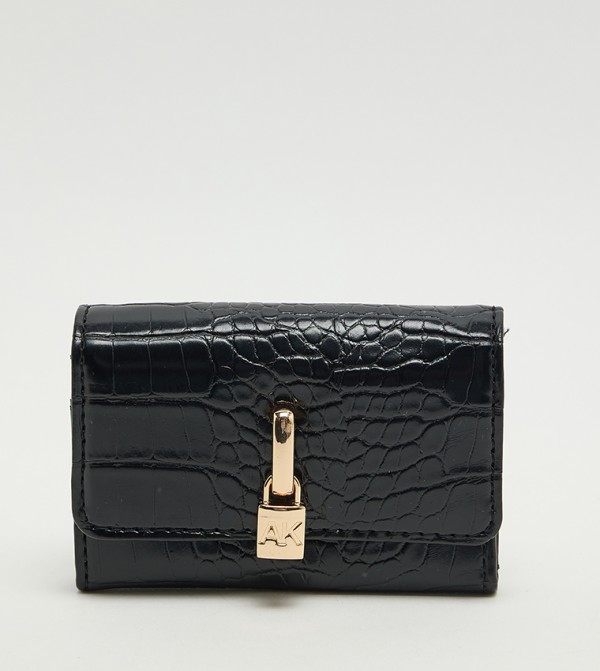 Croc Textured Flap Wallet