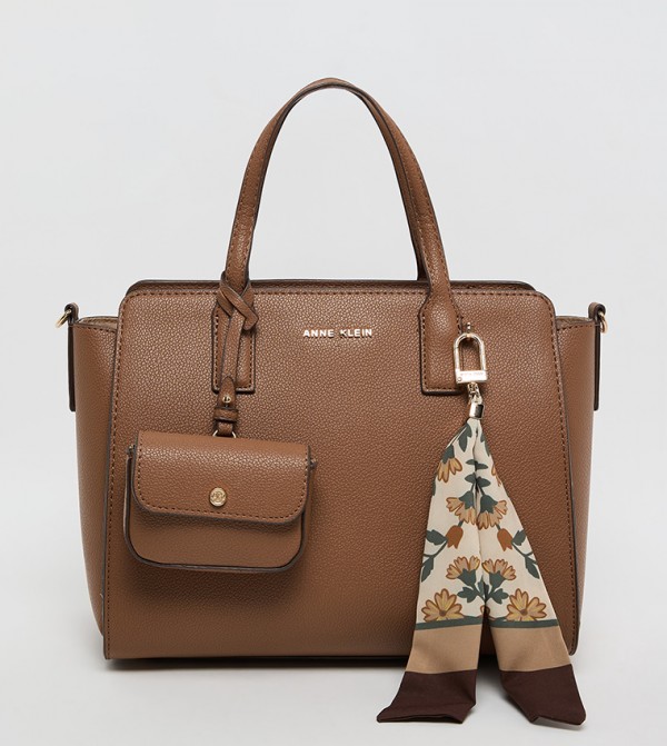 Textured Scarf Detail Tote Bag