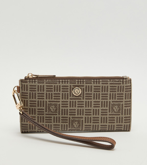 Patterned Zippered Bi-Fold Wallet