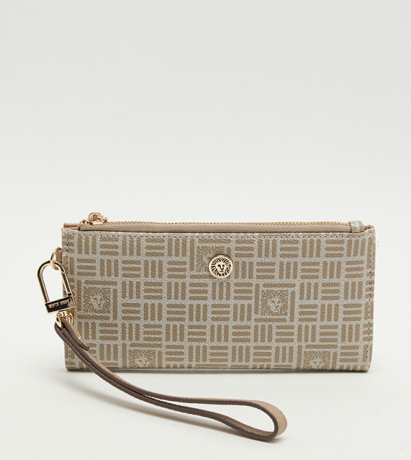 Patterned Zippered Bi-Fold Wallet