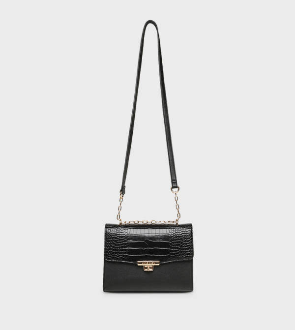 Croc Textured Convertible Crossbody Bag