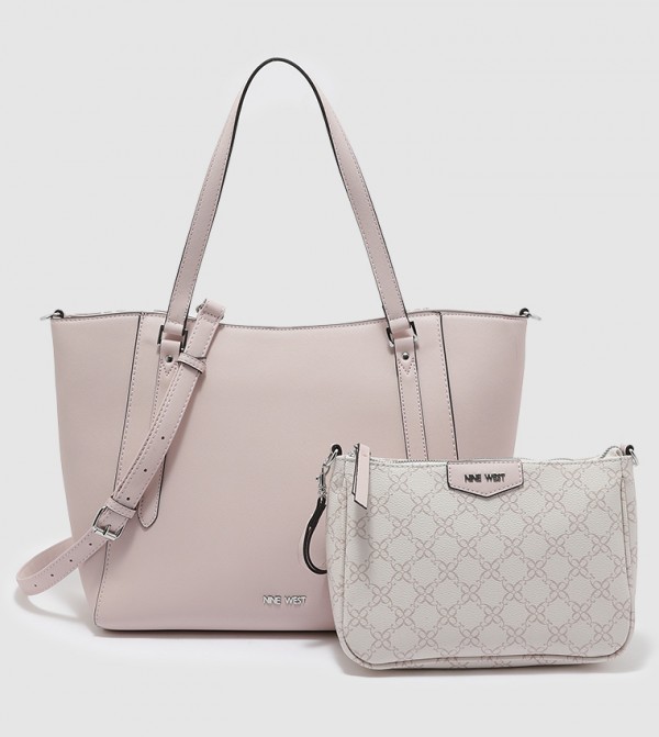 Buy Nine West GARNER Tote Bag With Printed Crossbody Bag In Pink