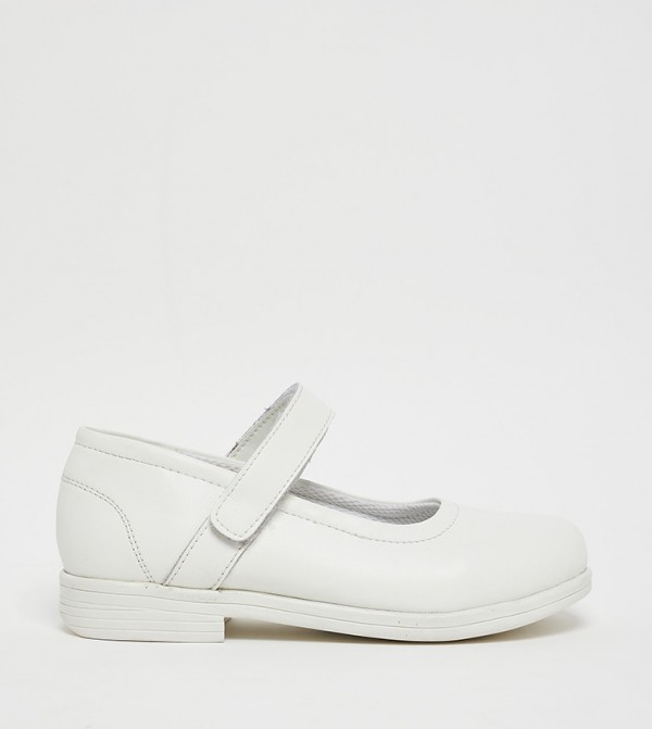 Textured Velcro Closure Mary Janes