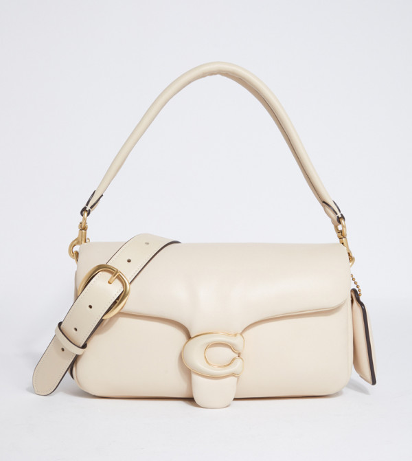 Buy COACH TABBY 26 Textured Logo Detail Shoulder Bag In Beige ...