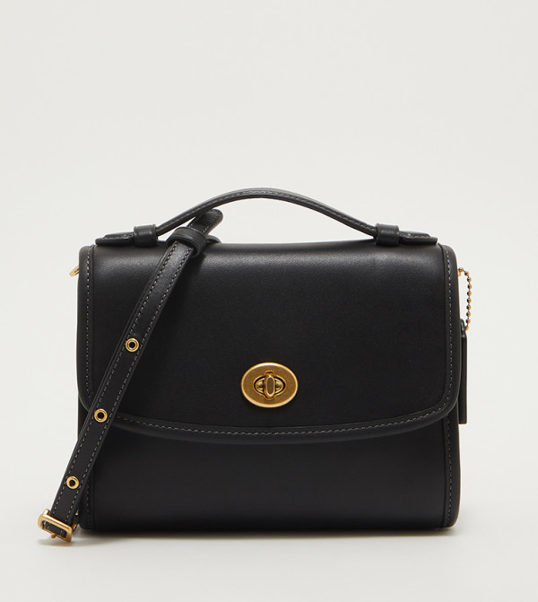 Buy COACH Textured Crossbody Bag With Adjustable Strap In Black ...