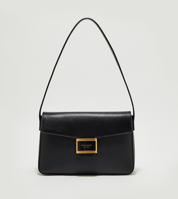 Logo Detail Textured Shoulder Bag