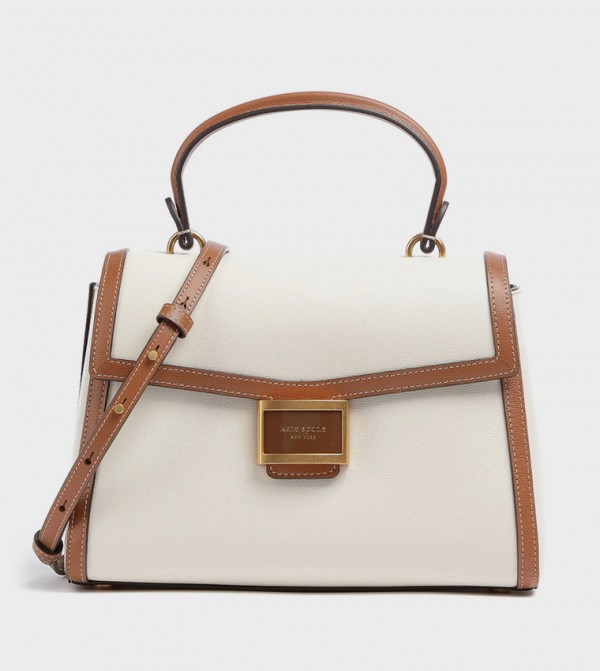 Contrast Trim Top Handle Bag
