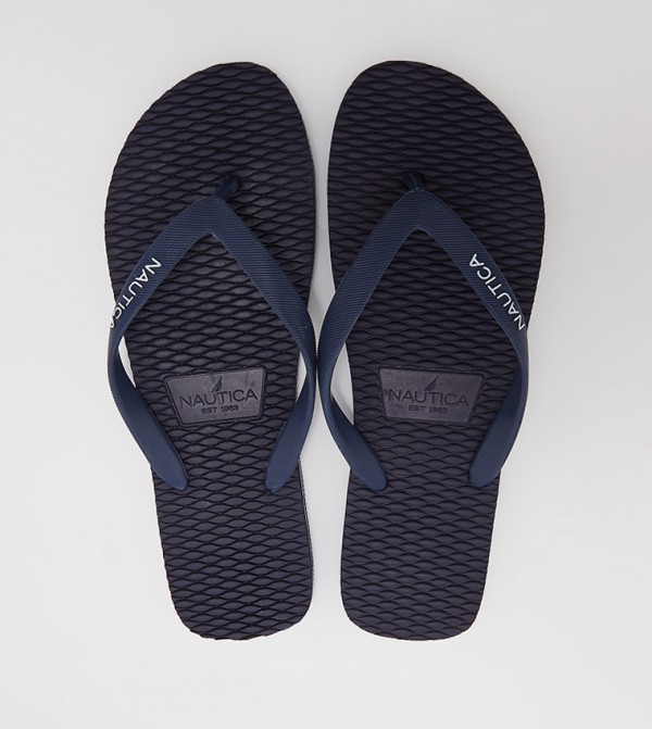 Buy Nautica Jiren Logo Detail Flip Flops In Navy 6thStreet UAE