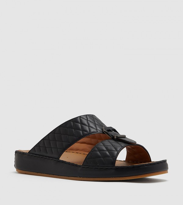 Buckle Detail Quilted Arabic Sandals