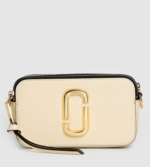 Logo Metal Zippered Crossbody Bag