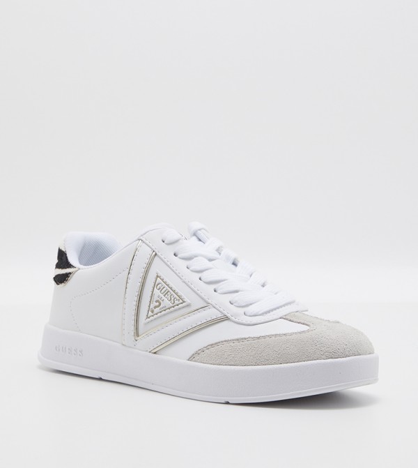 Buy Guess Logo Detail Lace Up Sneakers In White 6thStreet UAE