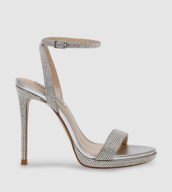 Silver diamante hot sale heels