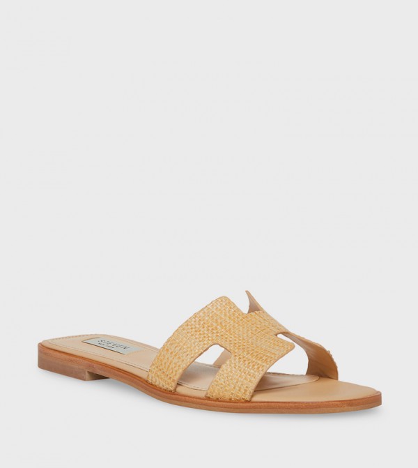 HADYN Textured Cut-Out Detail Flat Sandals