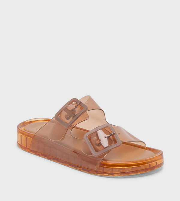 JULIO Double Buckle Strap Flat Sandals