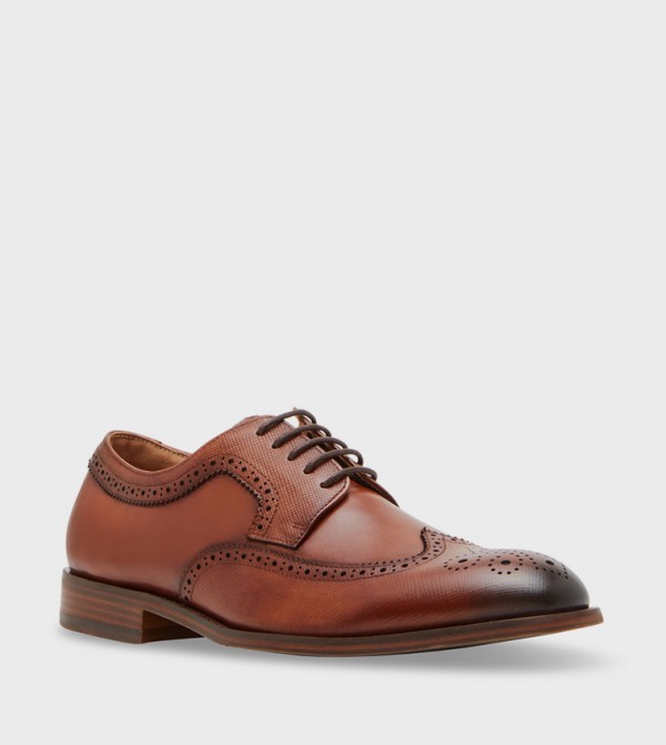 BENEDICT Textured Lace Up Brogue Shoes