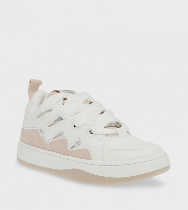 Buy Lacoste ZIANE PLATFORM Logo Detail Lace Up Sneakers In White 