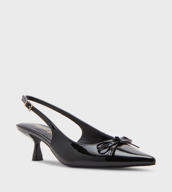 VOGUE Bow Detail Pointed Toe Slingback Pumps