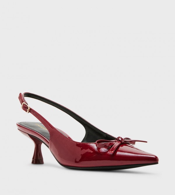 VOGUE Bow Detail Pointed Toe Slingback Pumps