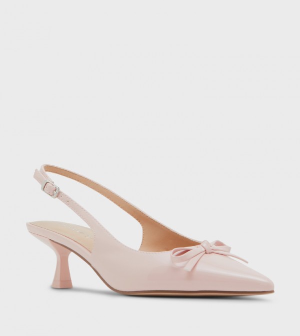 VOGUE Bow Detail Pointed Toe Slingback Pumps
