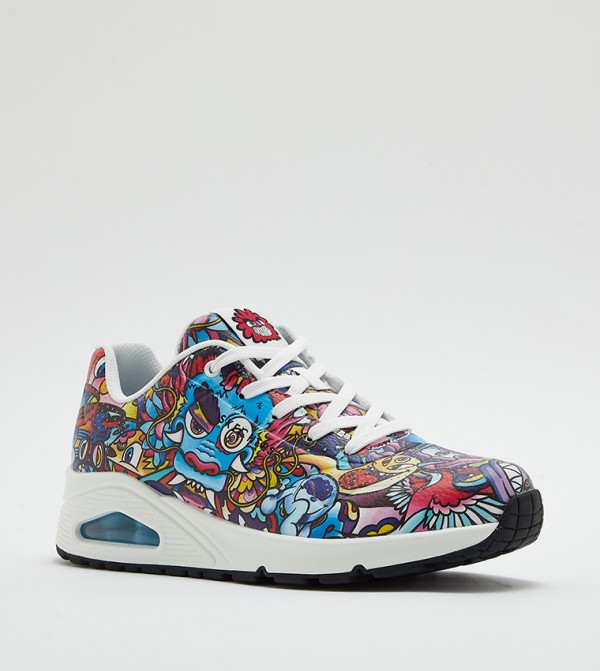 UNO Printed Lace-Up Sneakers