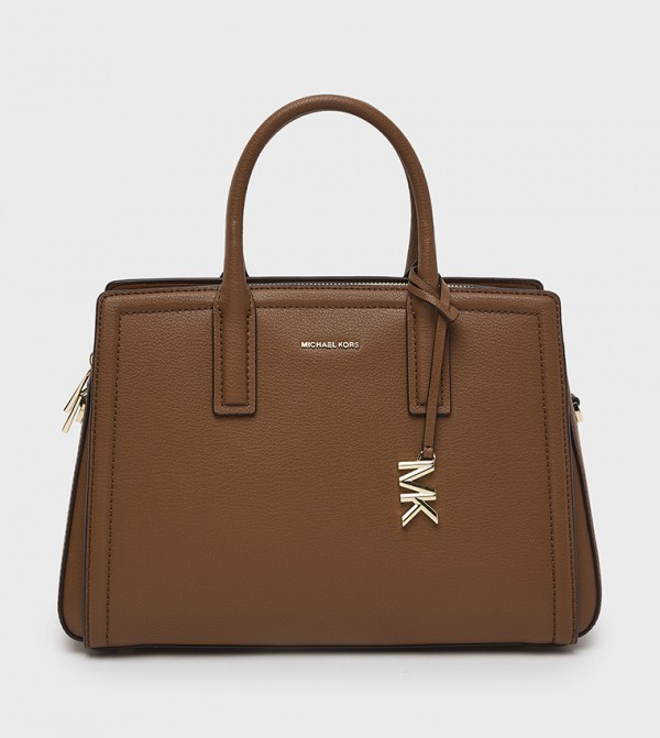 LAILA Textured Zip Closure Satchel Bag