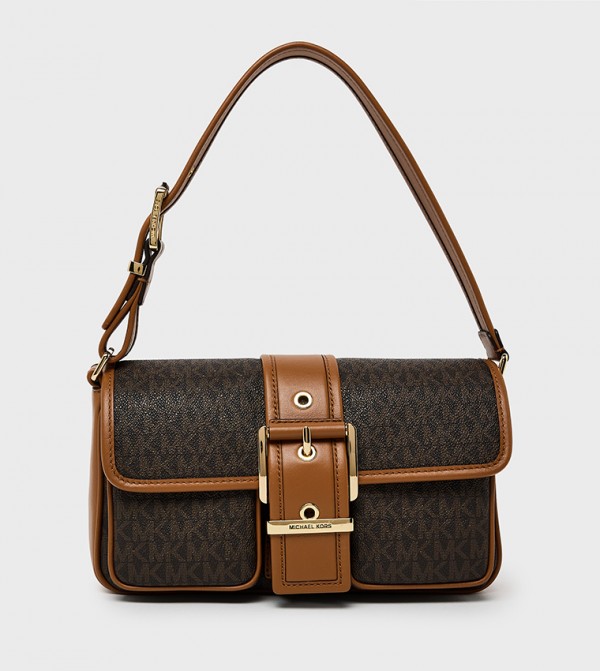 COLBY Monogram Patterned Flap Shoulder Bag